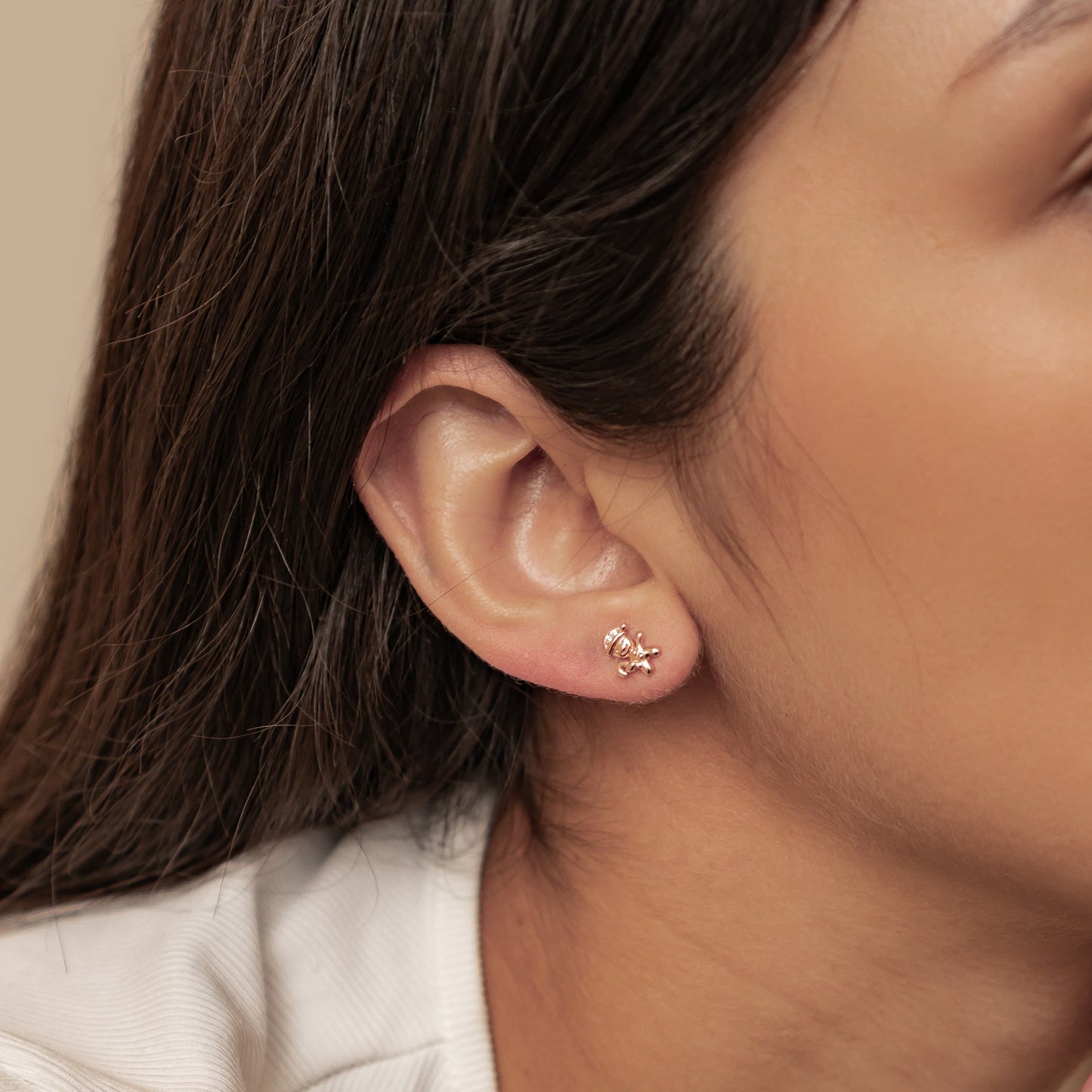 Christmas Tree & Gingerbread Stud Earrings Sterling Silver