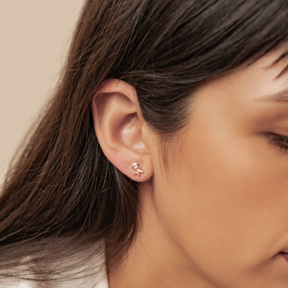 Christmas Tree & Gingerbread Stud Earrings Sterling Silver