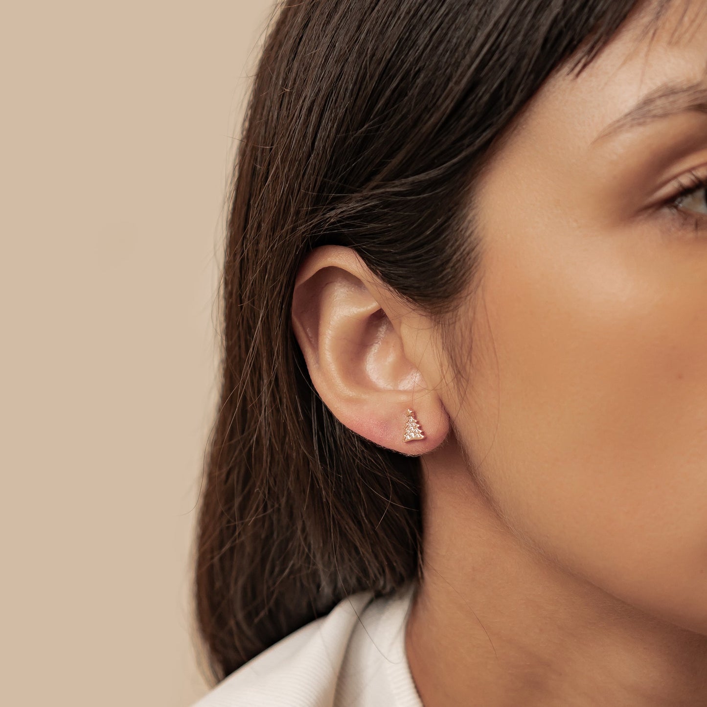 Christmas Tree & Gingerbread Stud Earrings Sterling Silver