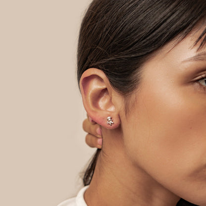 Christmas Tree & Gingerbread Stud Earrings Sterling Silver