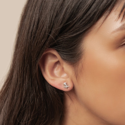 Christmas Tree & Gingerbread Stud Earrings Sterling Silver