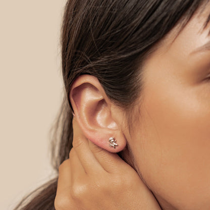 Christmas Tree & Gingerbread Stud Earrings Sterling Silver