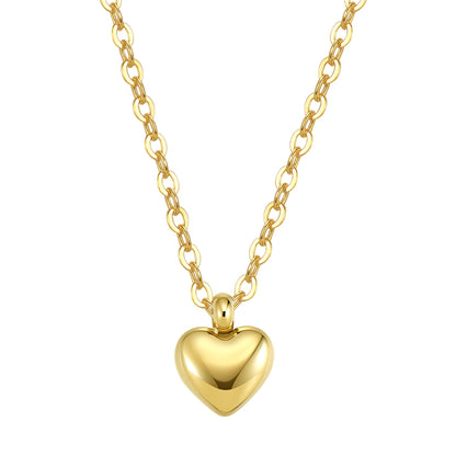 Chunky Heart Pendant Necklace Waterproof