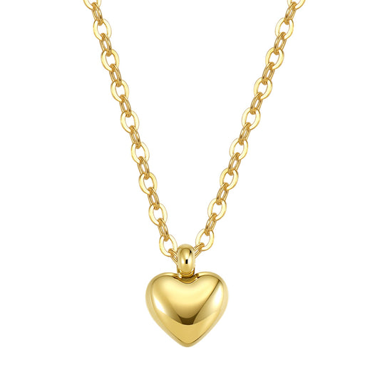 Chunky Heart Pendant Necklace Waterproof