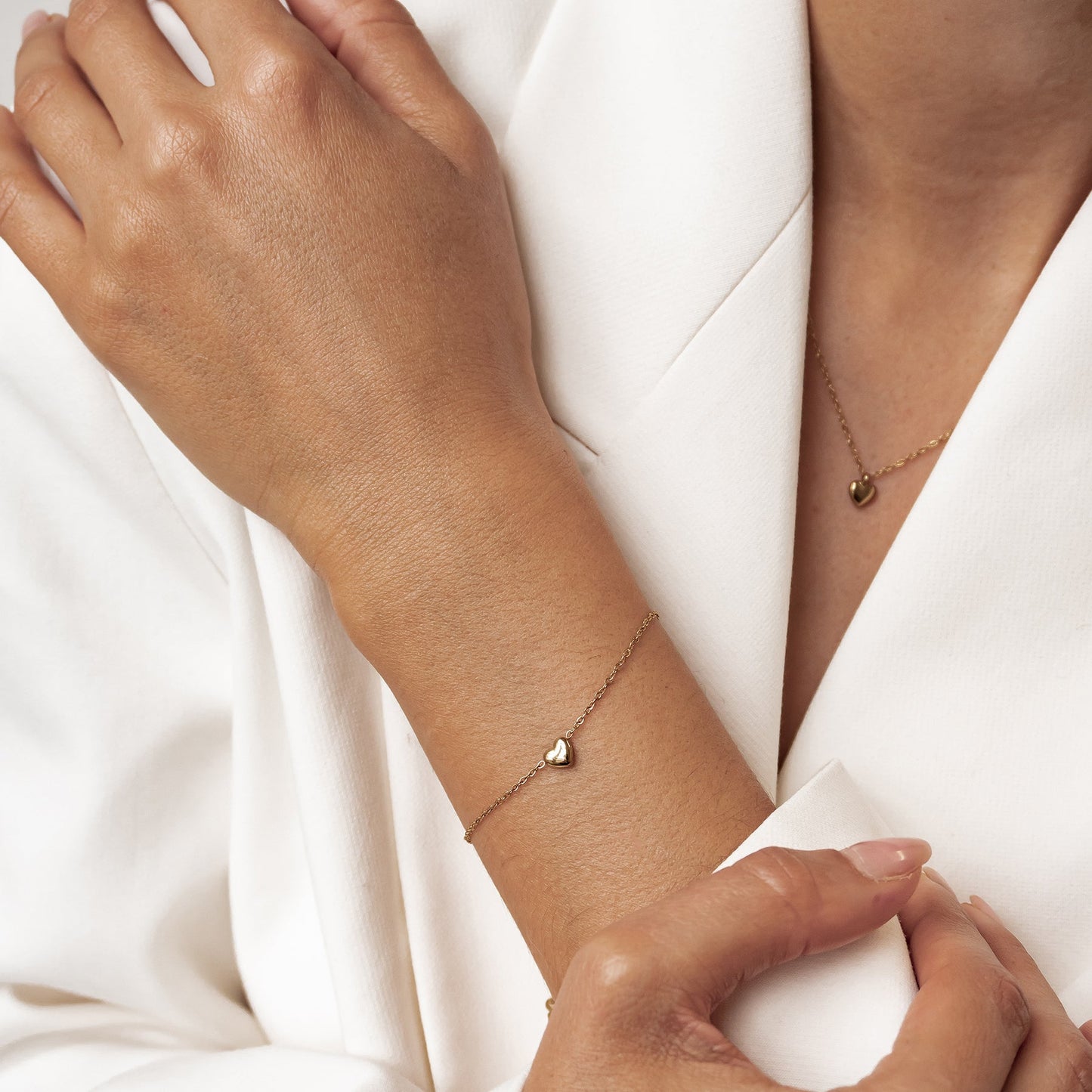 Chunky Heart Pendant Necklace Waterproof