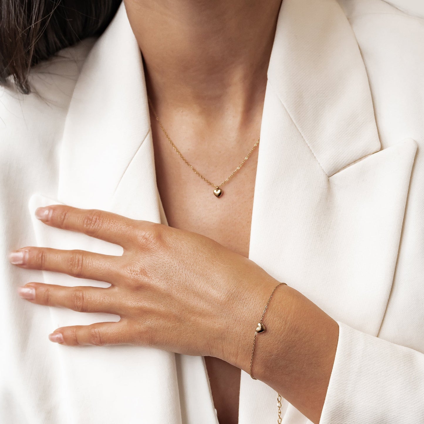 Chunky Heart Pendant Necklace Waterproof