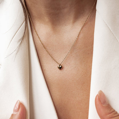 Chunky Heart Pendant Necklace Waterproof