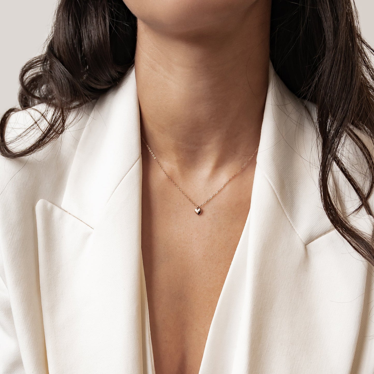 Chunky Heart Pendant Necklace Waterproof