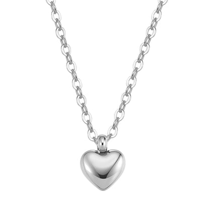 Chunky Heart Pendant Necklace Waterproof