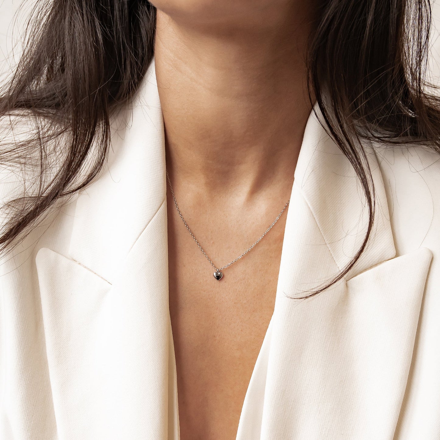 Chunky Heart Pendant Necklace Waterproof