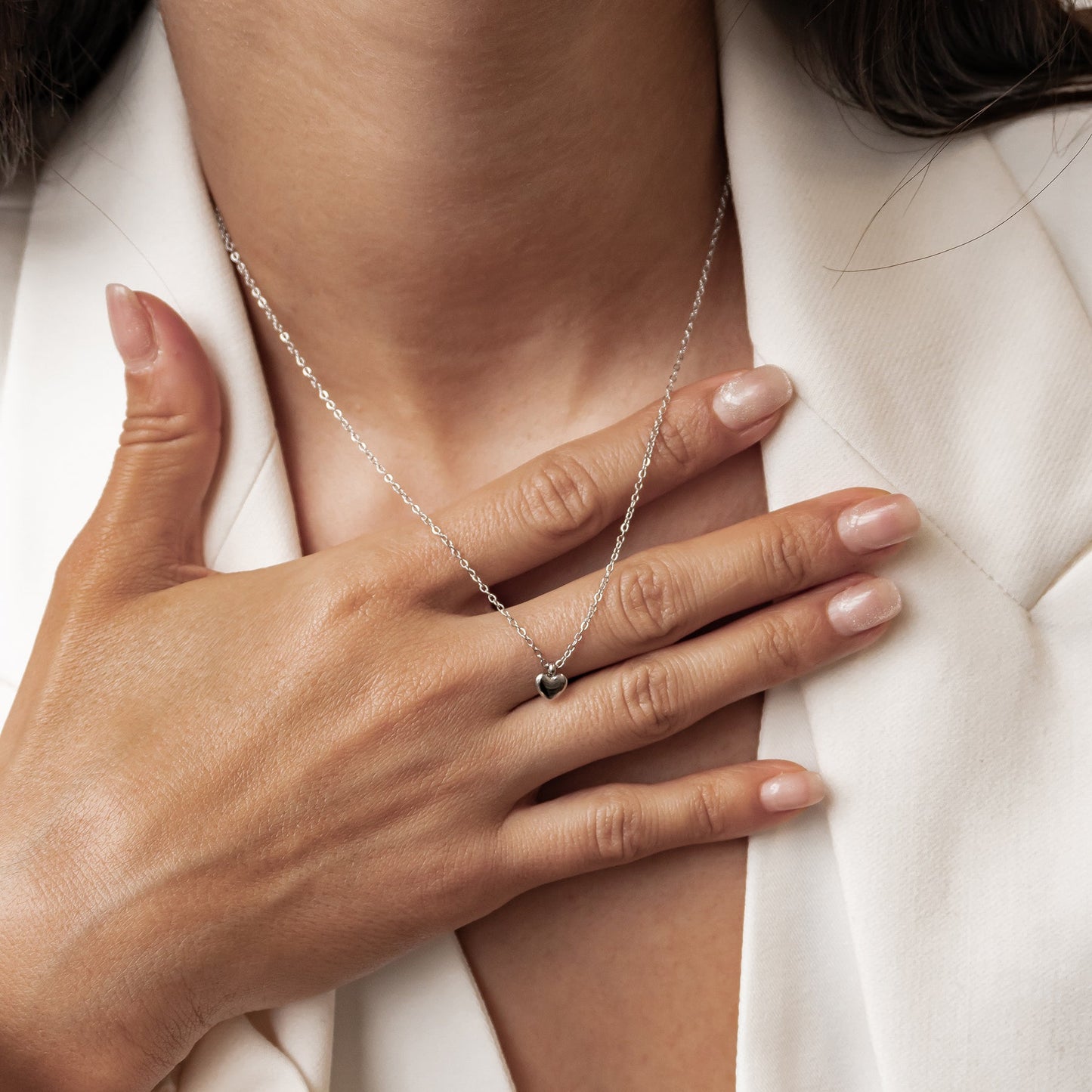 Chunky Heart Pendant Necklace Waterproof