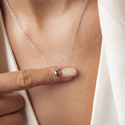 Chunky Heart Pendant Necklace Waterproof