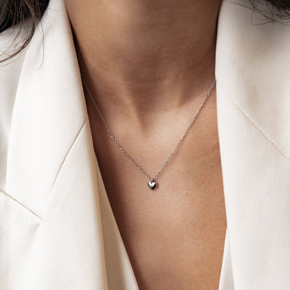 Chunky Heart Pendant Necklace Waterproof