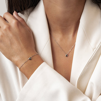 Chunky Heart Pendant Necklace Waterproof