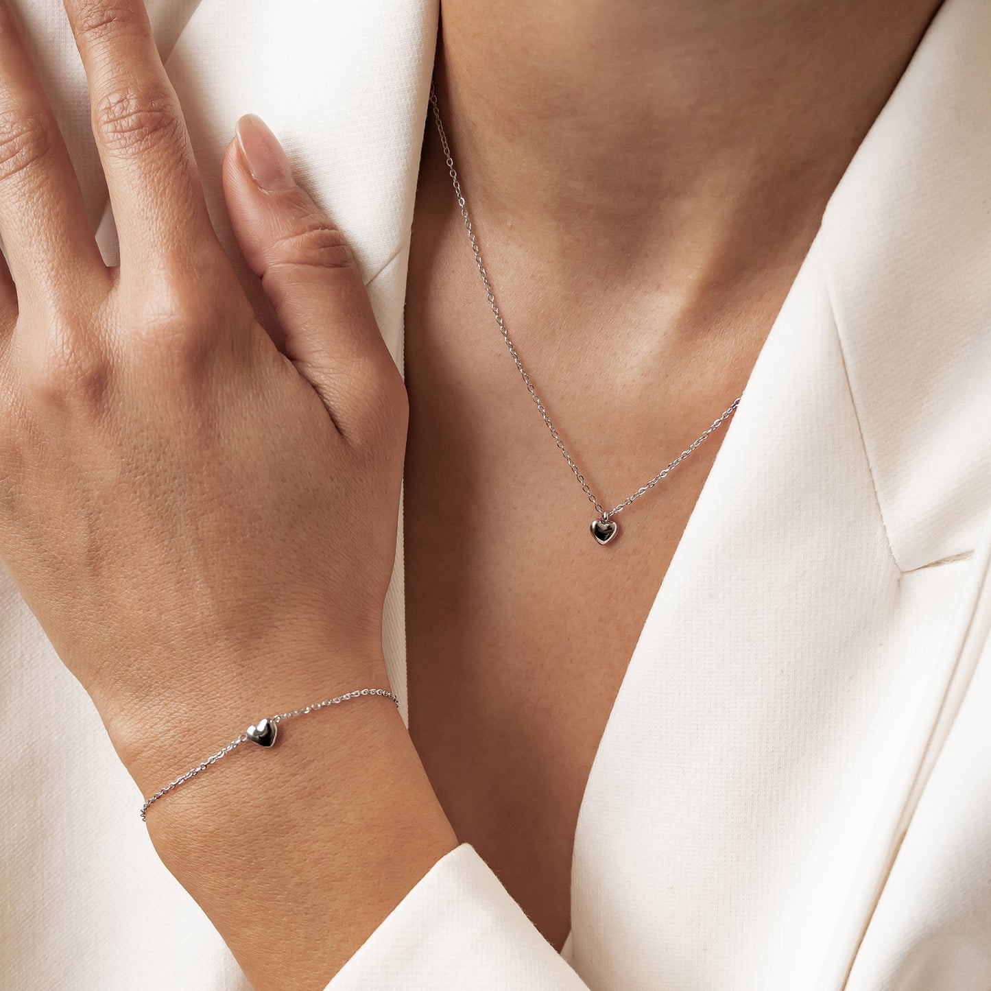 Chunky Heart Pendant Necklace Waterproof