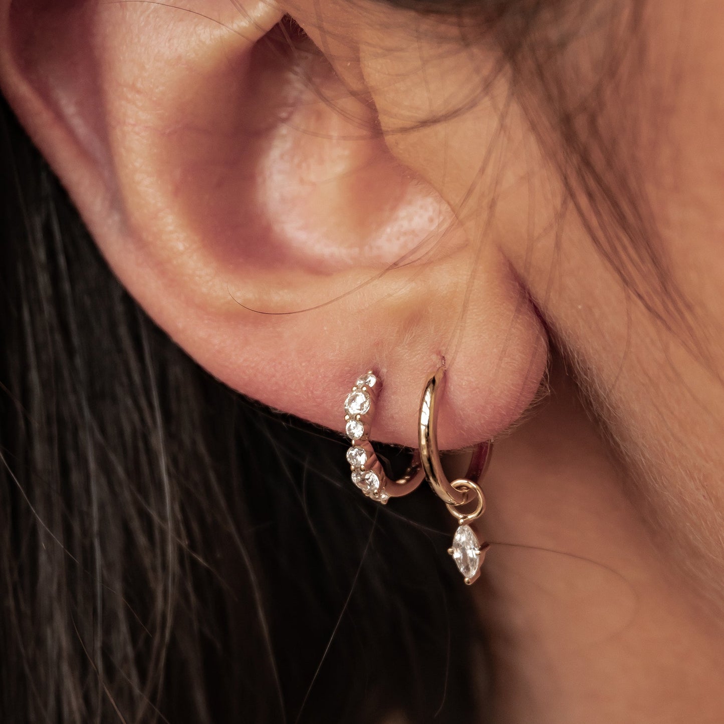 Clarity Hoop Earrings 14K Gold