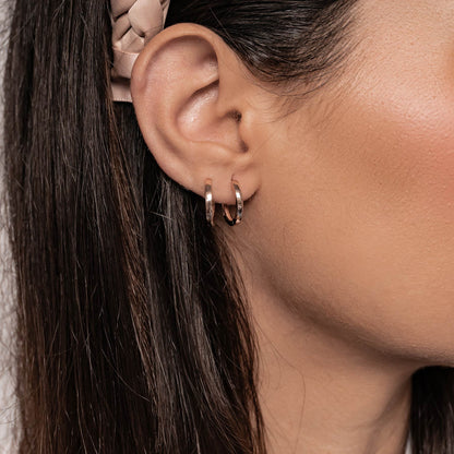 Classic Band Hoop Earrings Sterling Silver