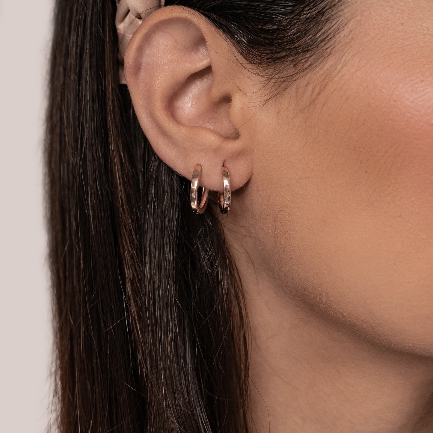 Classic Band Hoop Earrings Sterling Silver