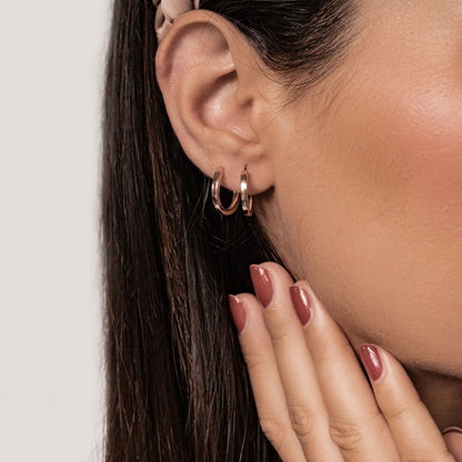 Classic Band Hoop Earrings Sterling Silver