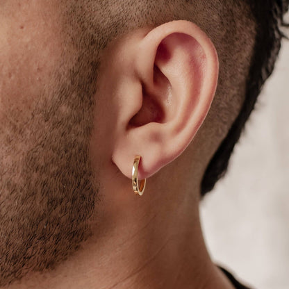 Classic Band Hoop Earrings Sterling Silver