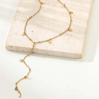 Coin Y Lariat Necklace Waterproof