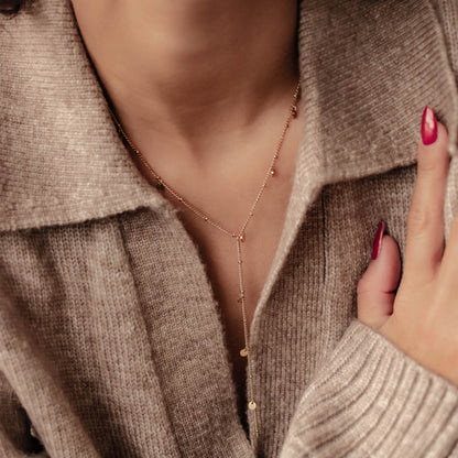 Coin Y Lariat Necklace Waterproof