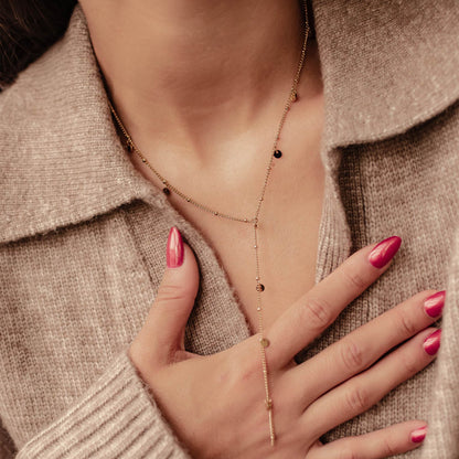 Coin Y Lariat Necklace Waterproof