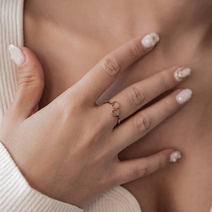 Connected Hearts Ring Stainless Steel