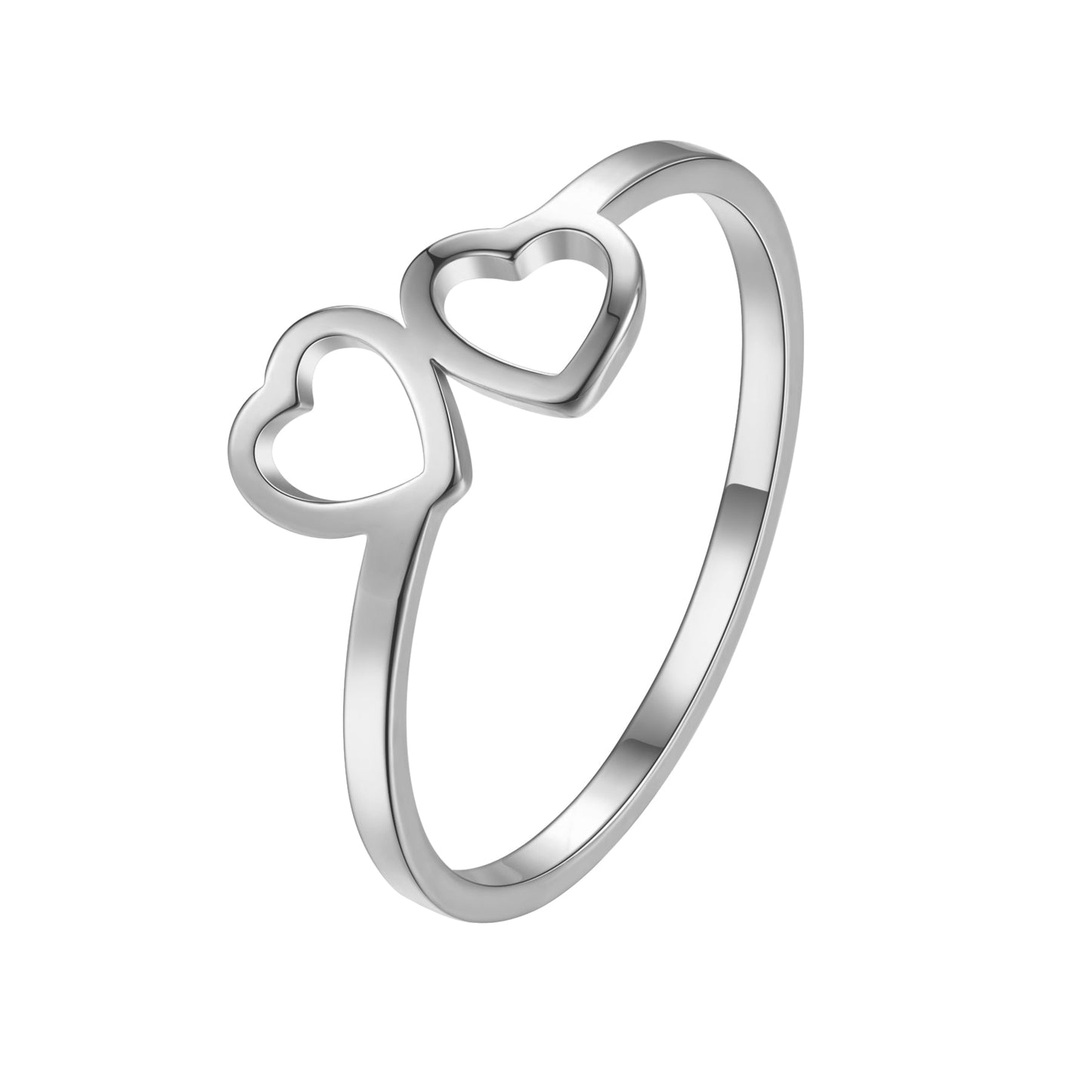 Connected Hearts Ring Stainless Steel
