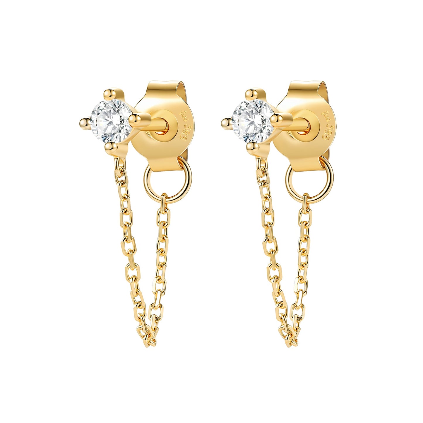 Connection Stud Earrings 14K Gold