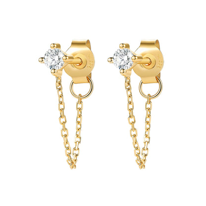 Connection Stud Earrings 14K Gold