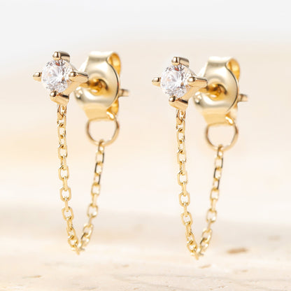 Connection Stud Earrings 14K Gold