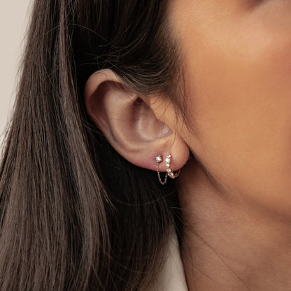 Connection Stud Earrings 14K Gold