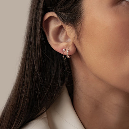 Connection Stud Earrings 14K Gold