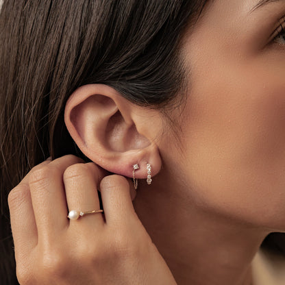 Connection Stud Earrings 14K Gold