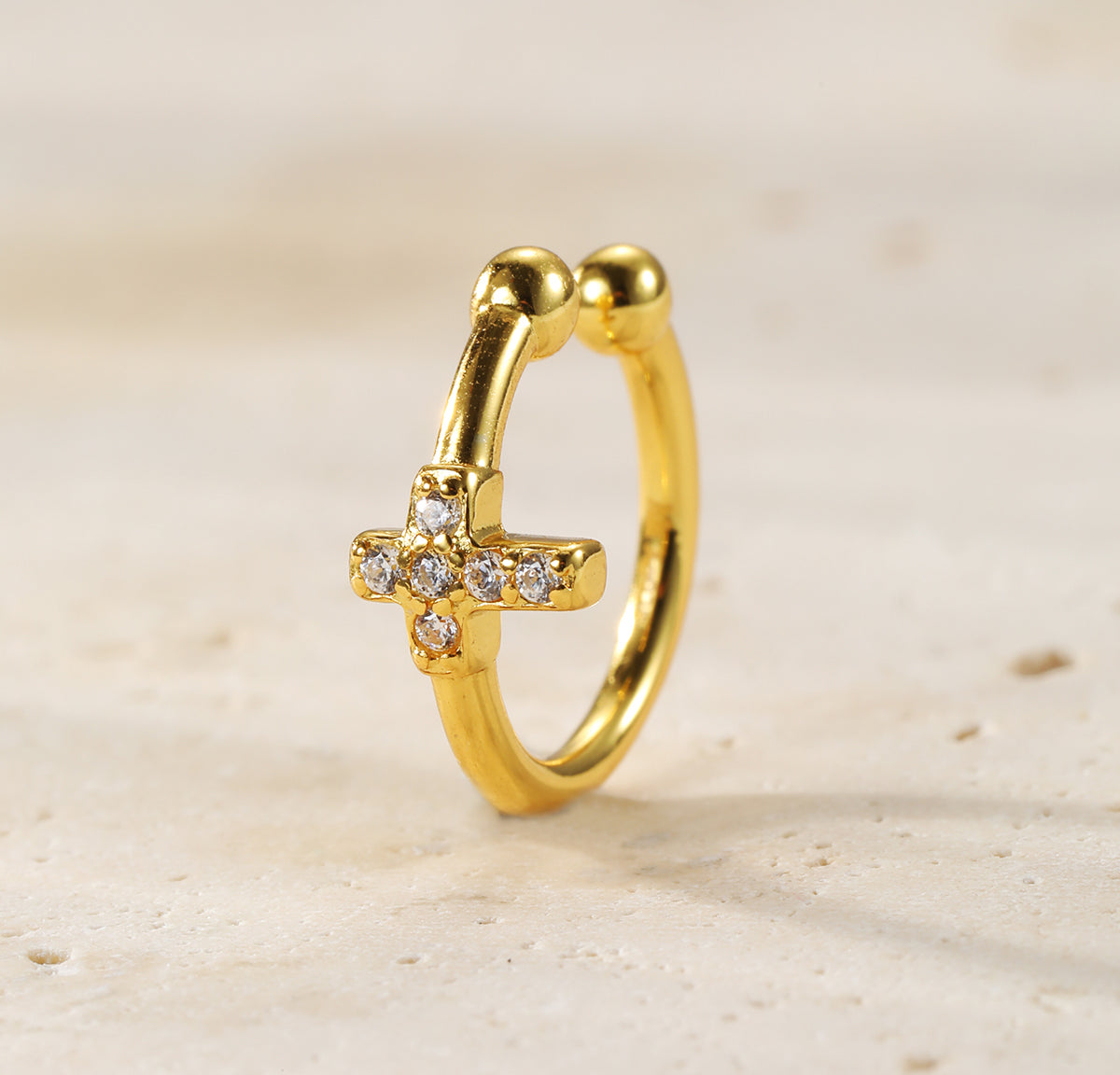 Cross Ear Cuff Sterling Silver