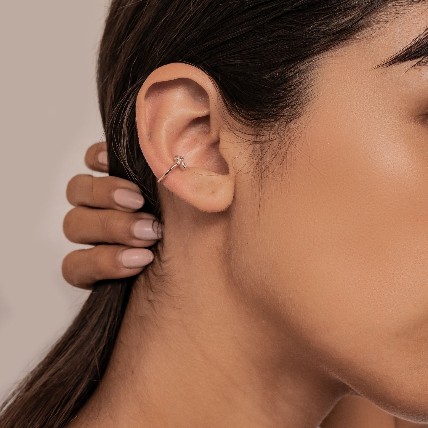 Cross Ear Cuff Sterling Silver