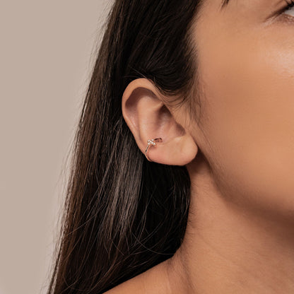 Cross Ear Cuff Sterling Silver