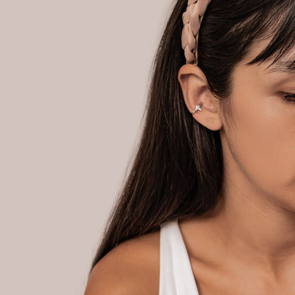 Cross Ear Cuff Sterling Silver