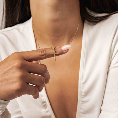 Cross Pendant Necklace Gold
