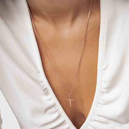 Cross Pendant Necklace Waterproof 55-60cm