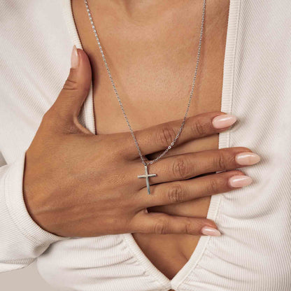 Cross Pendant Necklace Silver