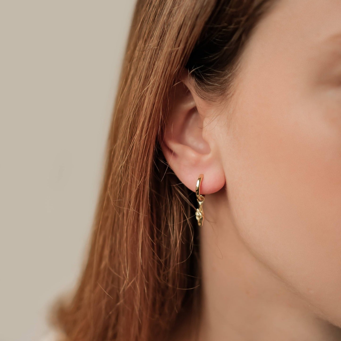 Crossed Fingers Huggie Earrings Sterling Silver