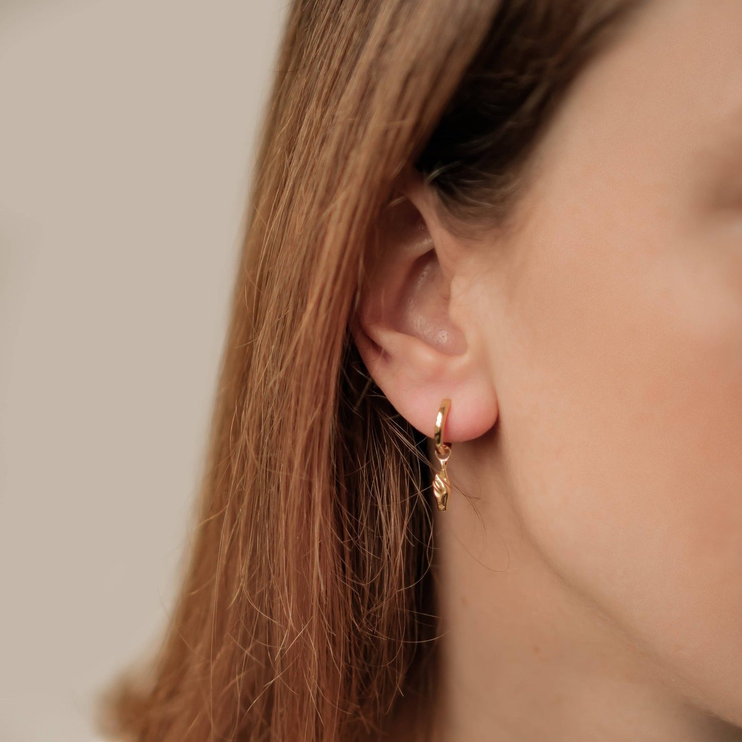 Crossed Fingers Huggie Earrings Sterling Silver