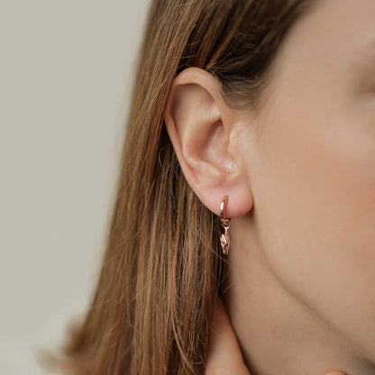 Crossed Fingers Huggie Earrings Sterling Silver