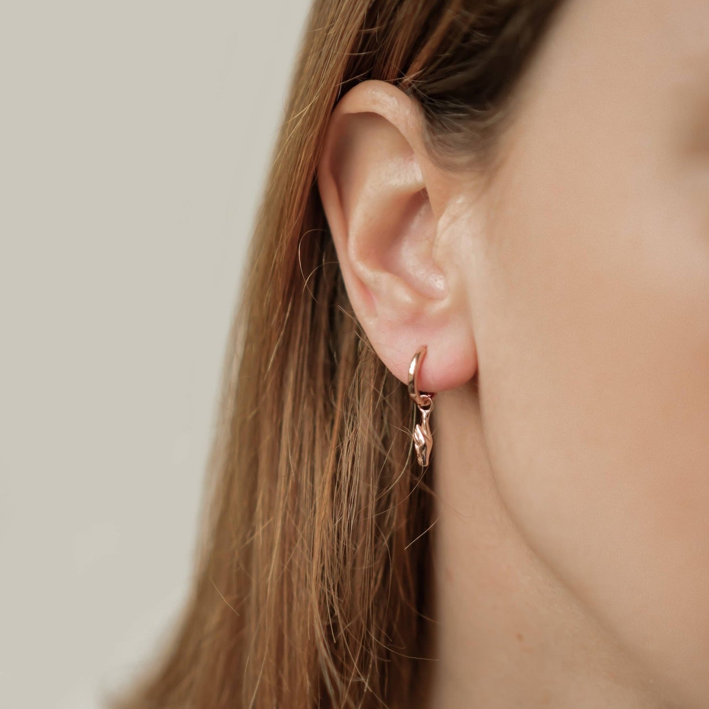 Crossed Fingers Huggie Earrings Sterling Silver