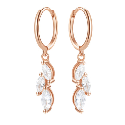 Cluster Huggie Earrings Sterling Silver