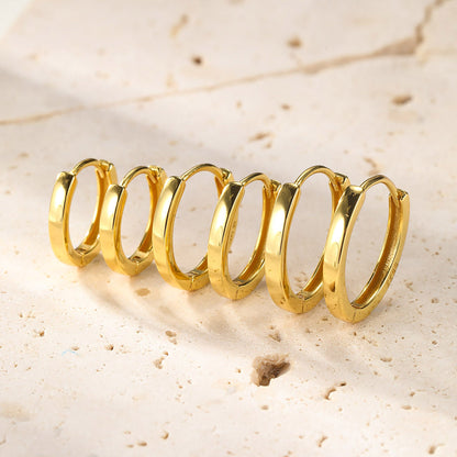 Classic Band Hoop Earrings Sterling Silver