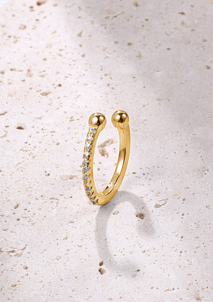 Diamond Ear Cuff Sterling Silver Gold