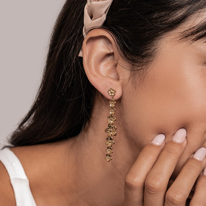 Daisy Cascade Drop Earrings Waterproof